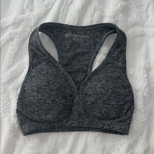Beyond Yoga Lift Your Spirits Sports Bra in Gray Heather
